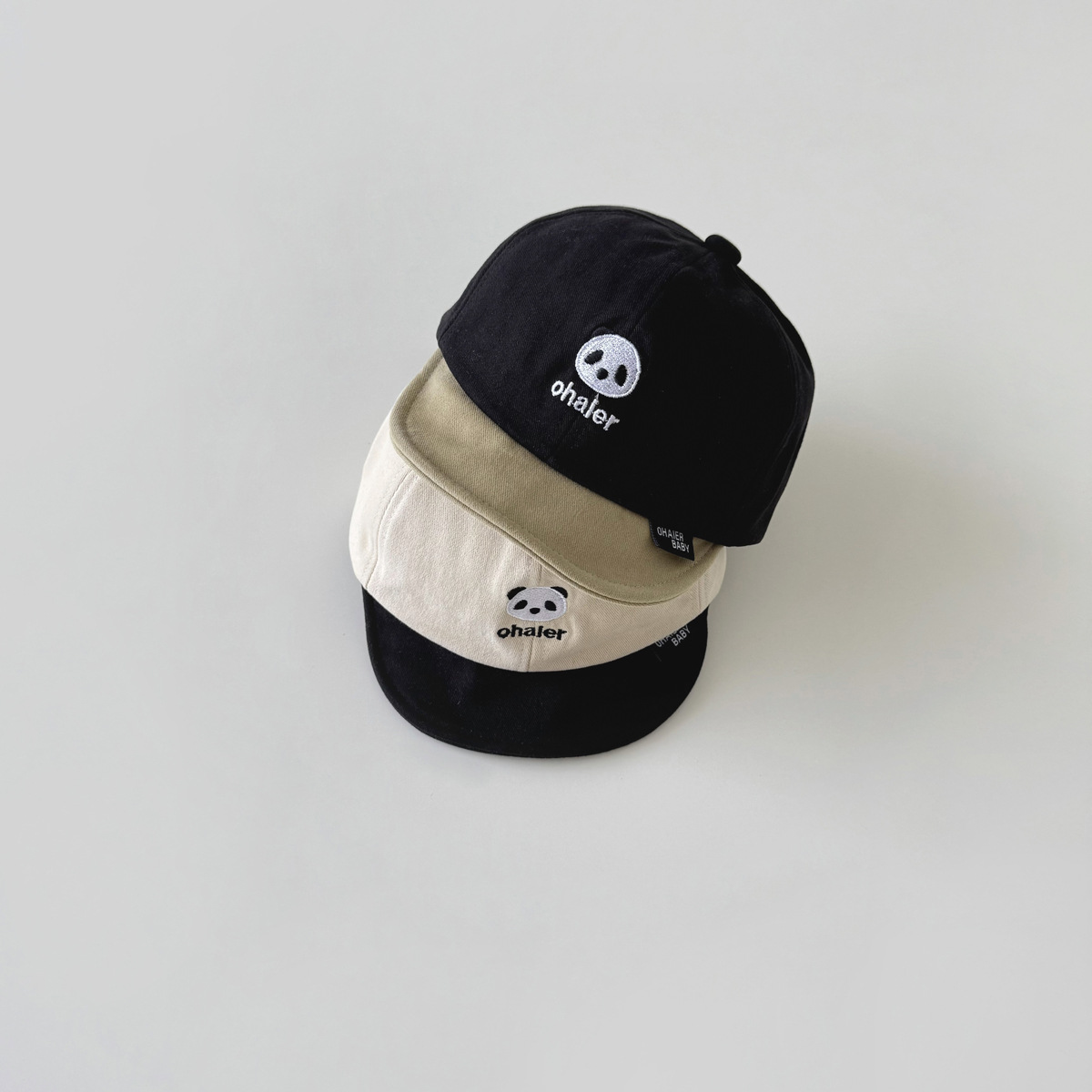 Unisex Baby muts Schattige panda borduurwerk zachte baby muts Baby honkbalpet_voghion.com