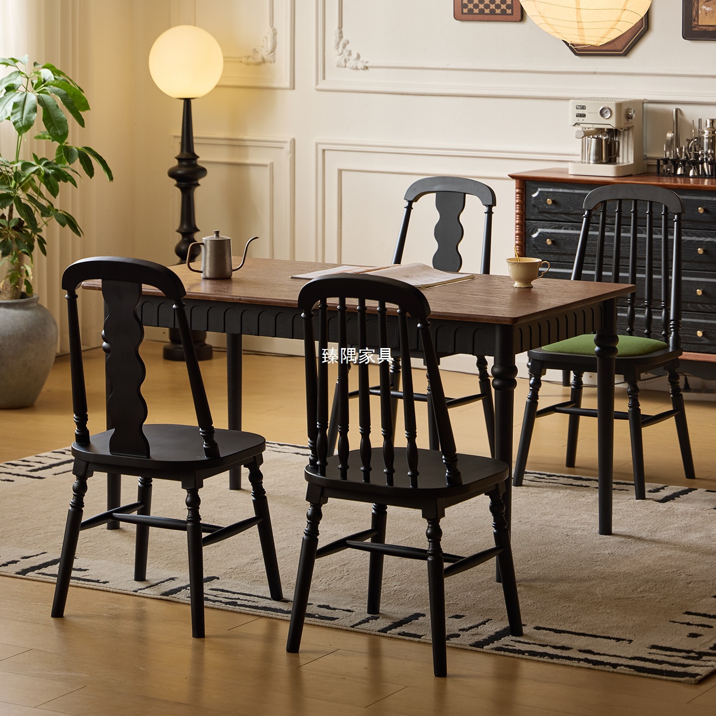 Sillas de comedor de madera maciza estilo medieval retro francés sillas de comedor de madera maciza sillas de respaldo de banco