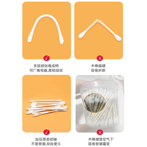 Cotton swabs wholesale bulk pack independent packaging baby cotton swabs disposable hygiene dual-ended cotton sticks beauty salon cotton sticks