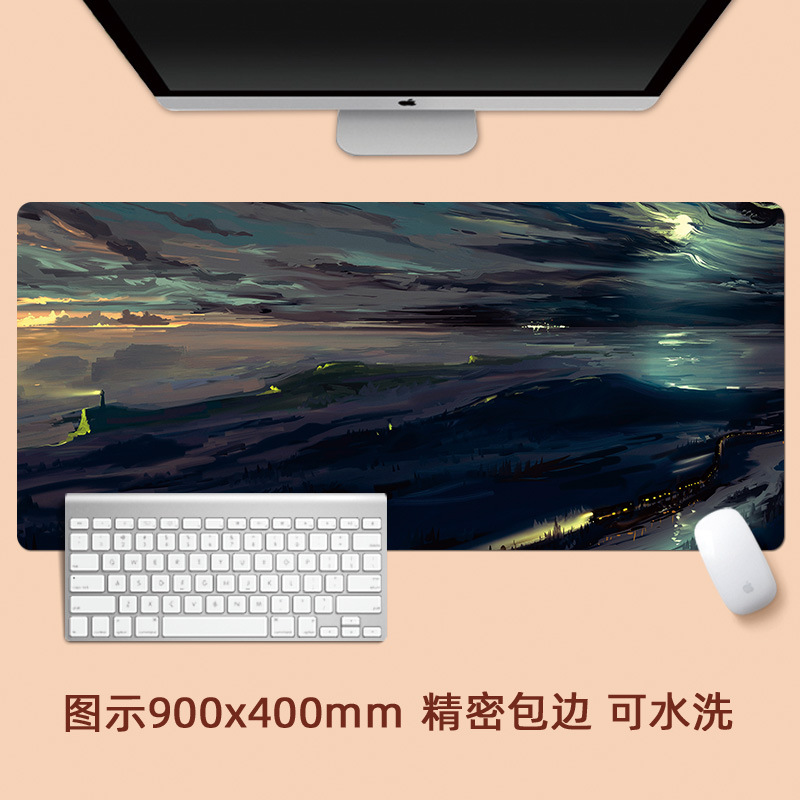 Van Gogh pintura al óleo paisaje pintura paisaje de gran tamaño estera del ratón paisaje retro artístico creativo bloqueo engrosada estera de la tabla