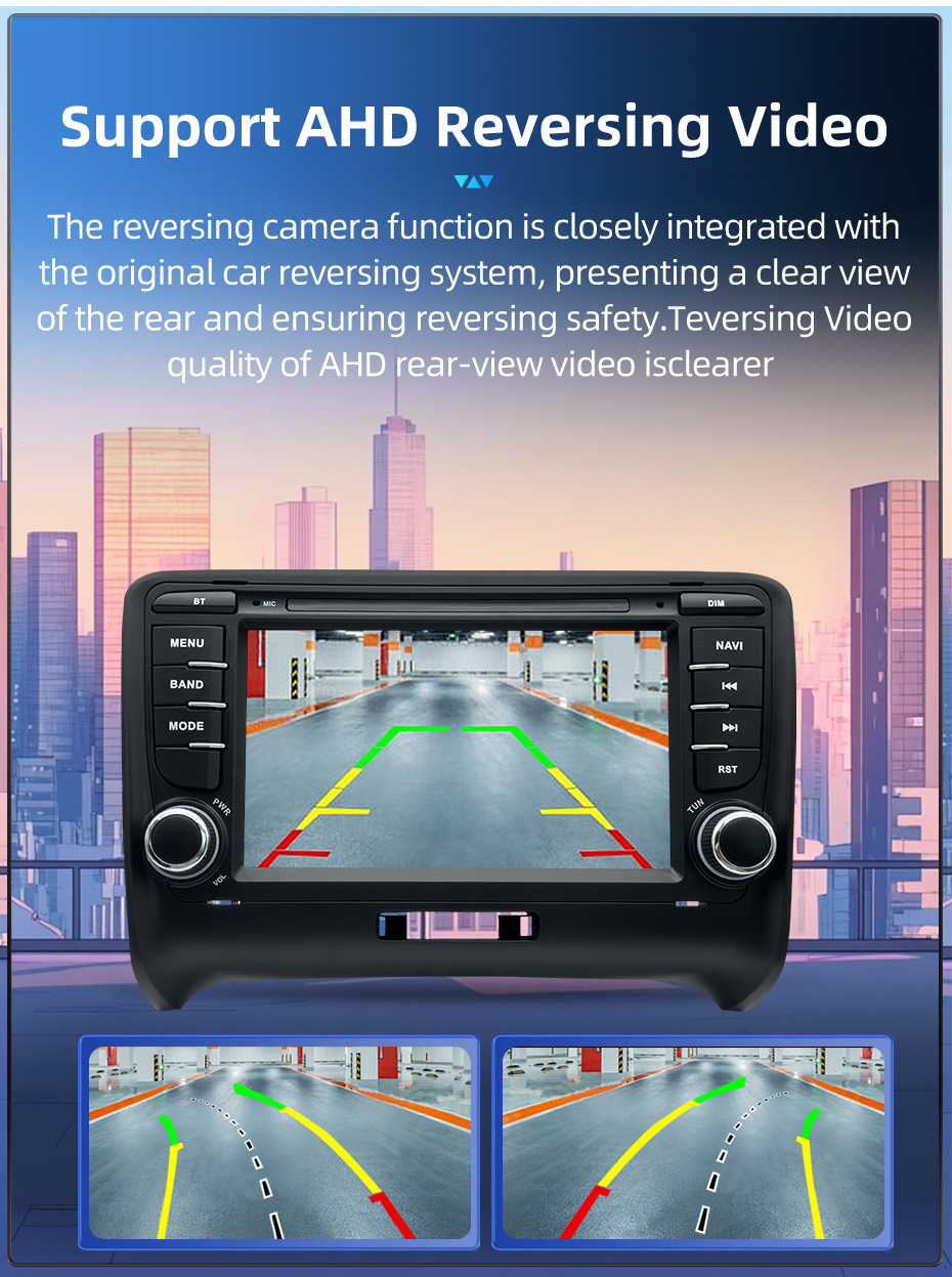 7inch Suitable for Audi Tt Mk2 8J Car Central Control Large Screen Navigation Carplay Audio and Video Player