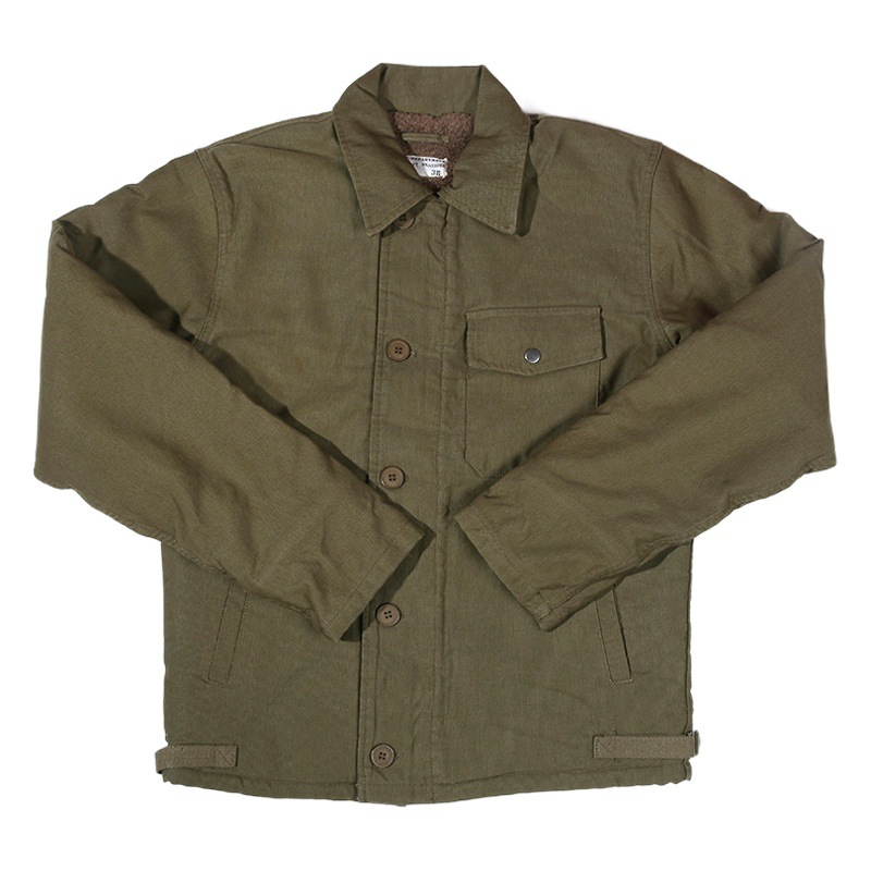 OKONKWO A-2 Chaqueta de cubierta azul marino Ropa de cubierta engrosada abrigo hombres A2 Chaqueta de lana N-1 Chaqueta acolchada de algodón