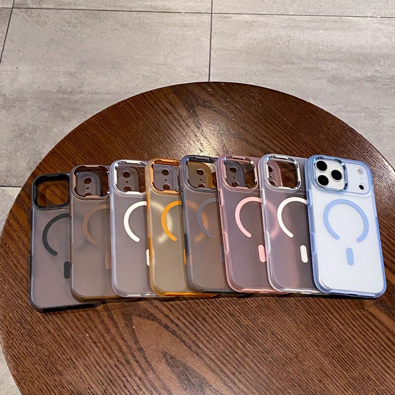 适用iPhone17promax手机壳磨砂肤感磁吸苹果16全包金属大孔保护套|undefined