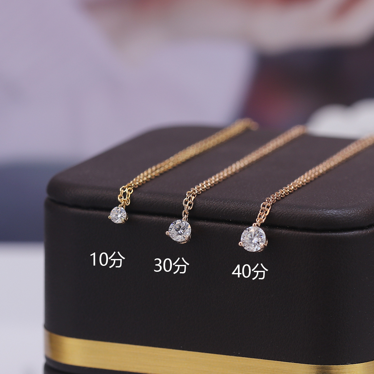 925 Sterling Silver Pendant Material 925 Sterling Silver Moissanite Cable Chain Geometric Pendant Necklace
