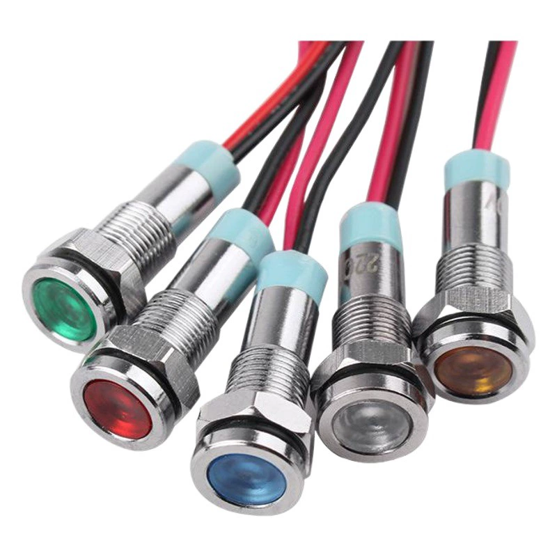 Трансграничный Специальный 6 мм водонепроницаемый источник питания металлический индикатор светодиодный сигнальная лампа прибор сигнальная панель свет 5v12v220