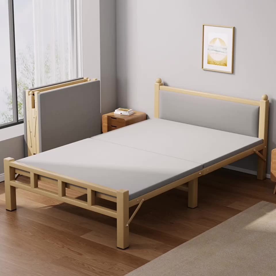 Sábanas plegables 1m2 cama simple doméstica de alquiler de adultos dormitorio de oficina marcha siesta cama de hierro