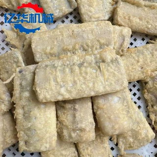 天妇罗大虾油炸机 带鱼上浆油炸全套设备 全自动螃蟹油炸生产线