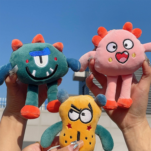 Creative cartoon funny big-eyed little monster plush toy pendant Internet celebrity doll doll bag key chain pendant