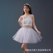 跨境爆款成人半身蓬蓬裙公主舞蹈tutu裙女大人表演演出服三层网纱