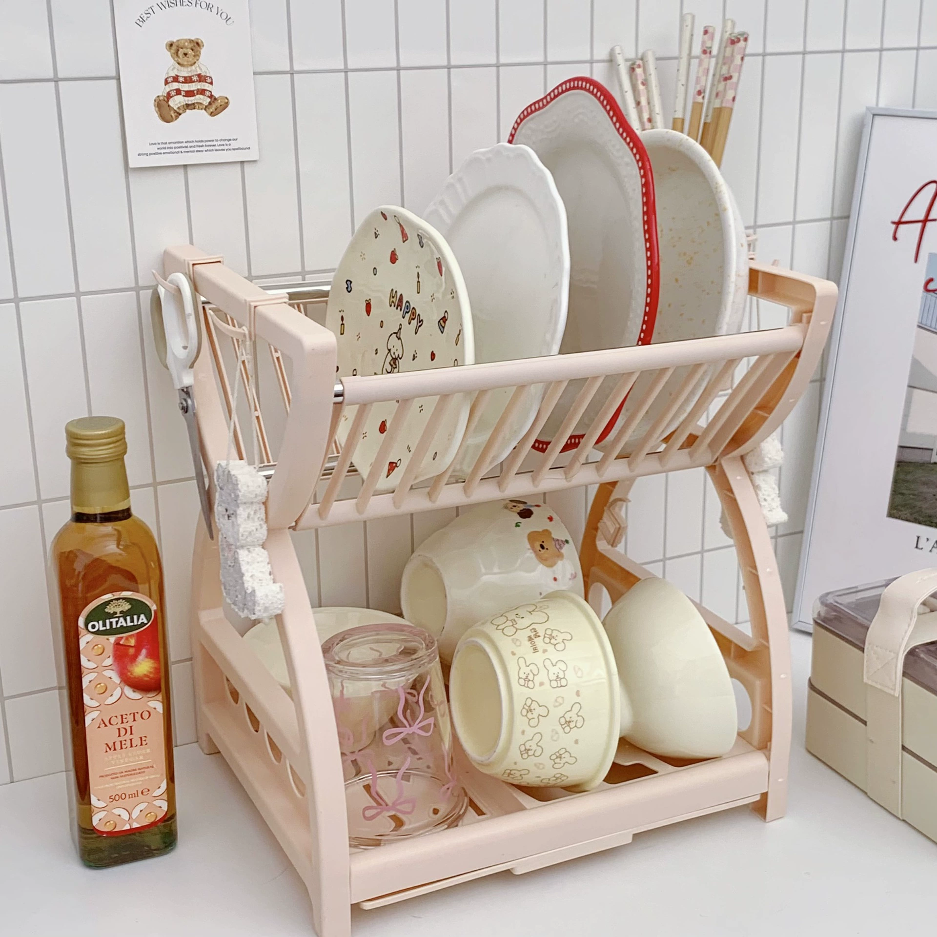 Universal storage system, double-layer tableware, drying rack, storage box