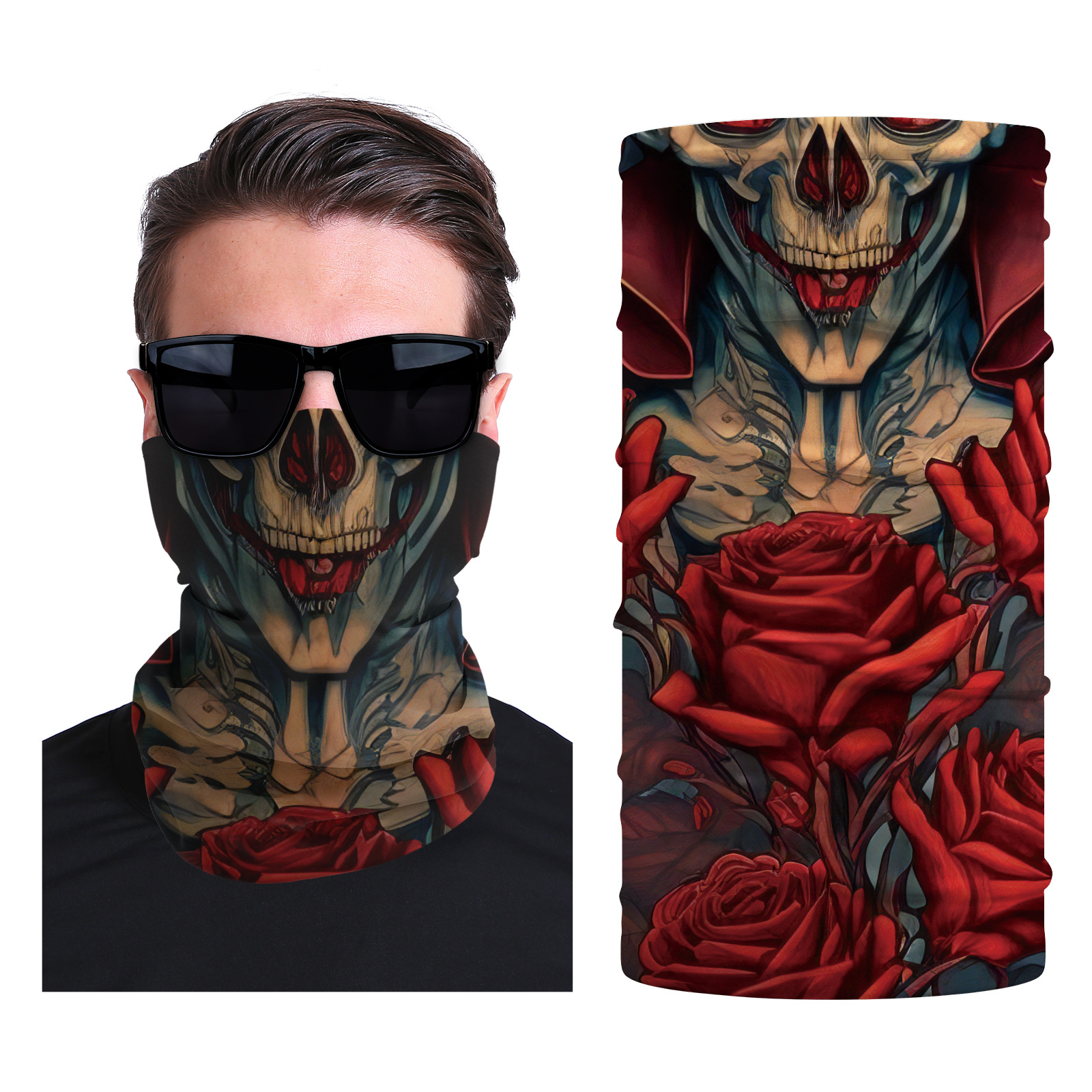 Xun hui transfronterizo media cara cráneo bufanda mágica sombrilla de viaje al aire libre máscara de equitación cuello de protección uv