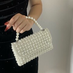 名媛高级感水钻珍珠宴会手包搭配旗袍晚礼服包斜跨包链条包镶钻包