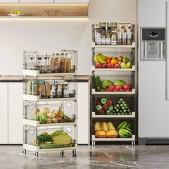 Kitchen shelving unit, multi-layer floor-standing fruit and vegetable basket, multi-functional storage rack, movable small cart.