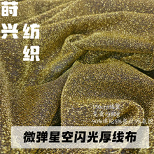 微弹透光厚线布星空面料 针织舞台背景装饰闪光礼服婚纱设计师布