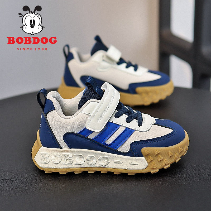 Babudou Children's Shoes Boys' Shoes 2026 Spring and Autumn New Leather Model for Older Children Sports Shoes Boys' Dad Shoes