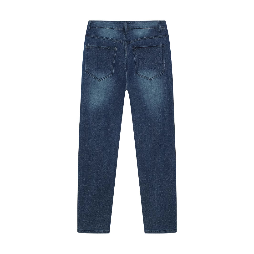 K New Men's Jeans Slim Fit Elastic Denim Pants Small Leg Pants_mkmklike.com