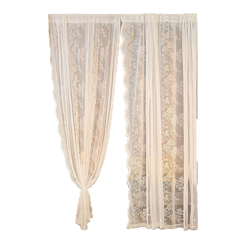 Cortina de color crema japonesa Instalación de Velcro sin agujeros Dormitorio Balcón Cortina autoadhesiva de alto sombreado Entrega de una pieza