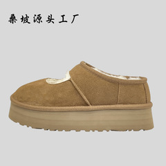 河南桑坡雪地靴2025秋冬新款牛皮羊毛厚底玛丽珍雪地靴女厚底保暖