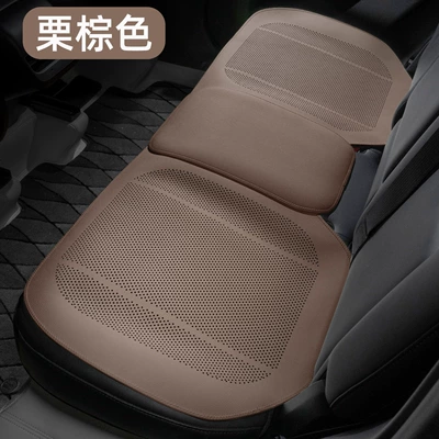 Universal seat cover | for business use, ideal for - lychee-patterned-half-cover-thin-cushion-chestnut-brown-rear-row-universal-model