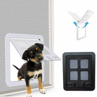New Model with Built-In Screen, Pet Screen, Door Frame, Cat Door, Teddy Border Collie Door Hole, Anti-Mosquito, Free Entry and Exit, Can Be Closed Off