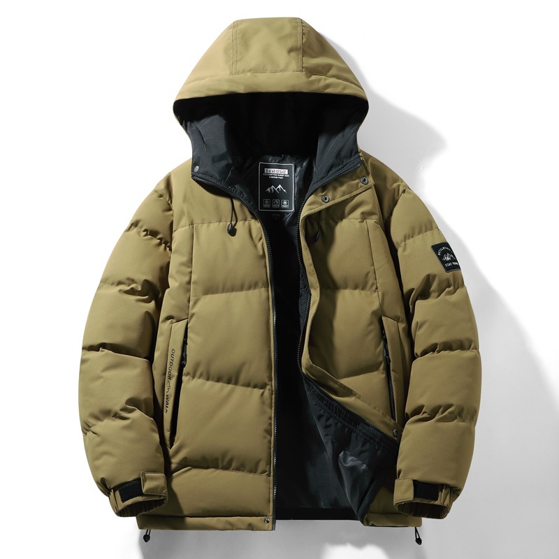 Invierno plumón de algodón hombre encapuchado abrigo caliente ligero 2024 nueva moda casual abrigo de algodón de aire versátil