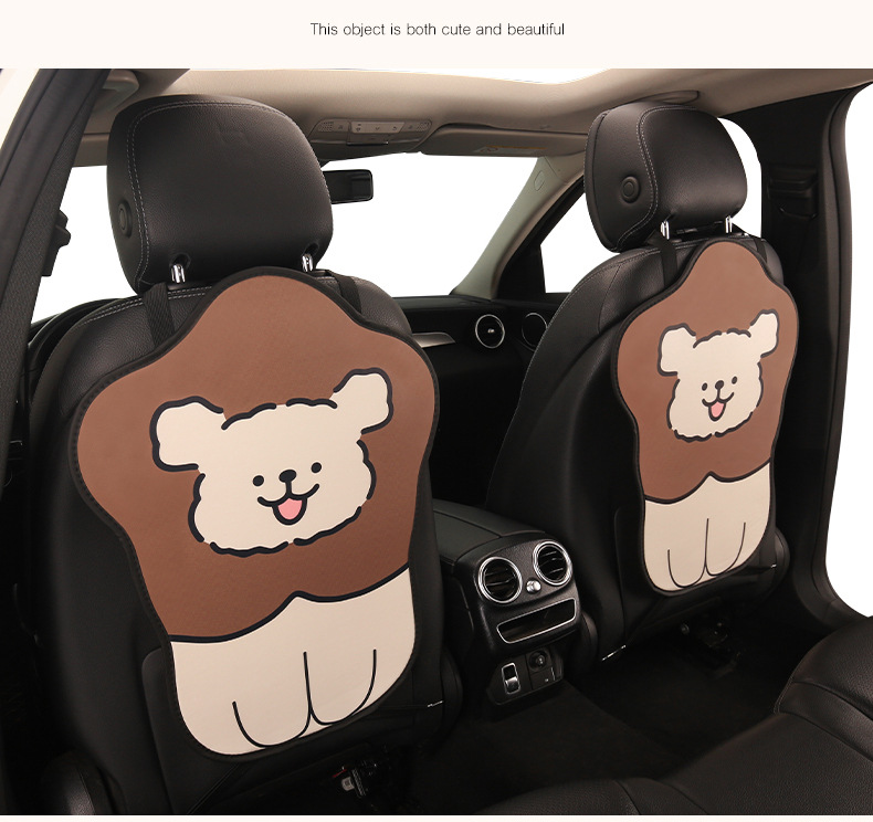 Women's Cute Cartoon Car Seat Back Anti-Kick Pad Dirty Resistant Car Rear Seat Back Anti-Stain Pad