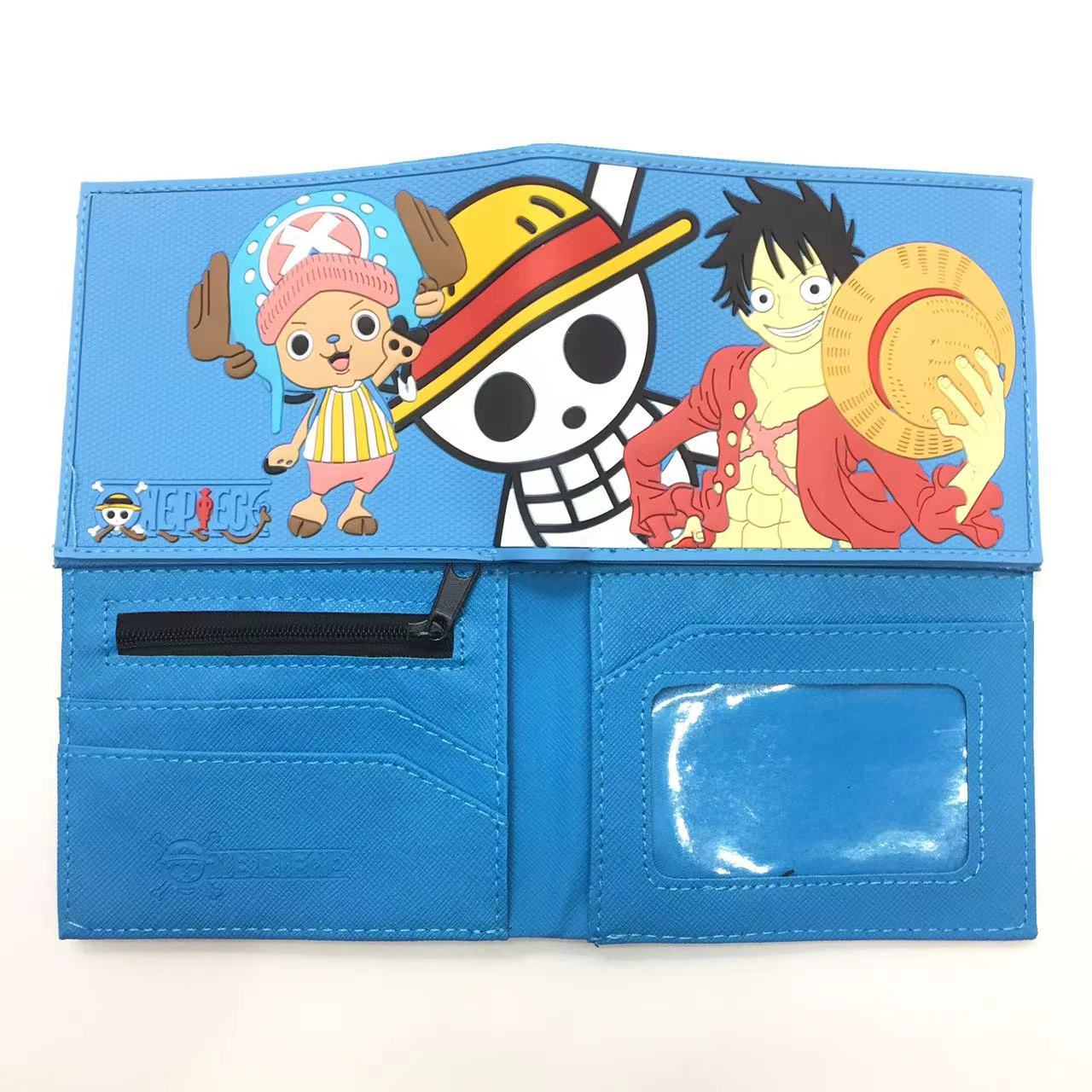 Una pieza de metal cartera anime japonés periférico luffy Sauron Qiao Ba estudiante hombres y mujeres corto PVC