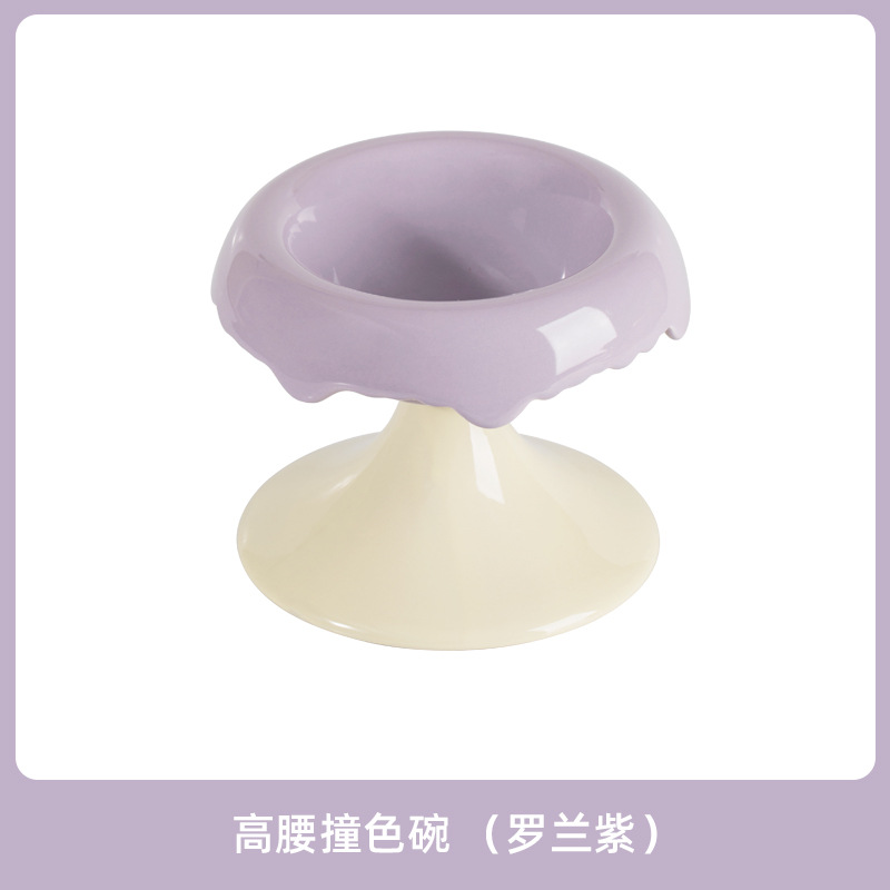 Cerámica creativa de patas altas para mascotas para perros y gatos cuello para gatos cuenca de alimentación granos para beber agua cuenca de artículos para mascotas cuenca