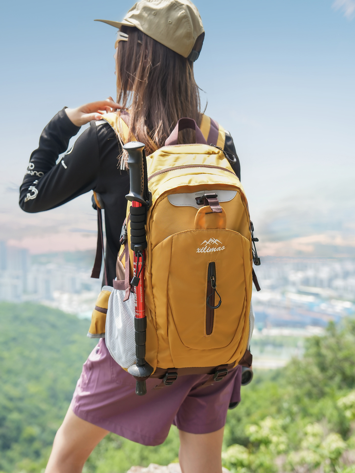 Breathable capacious solid color universal lightweight backpack for…