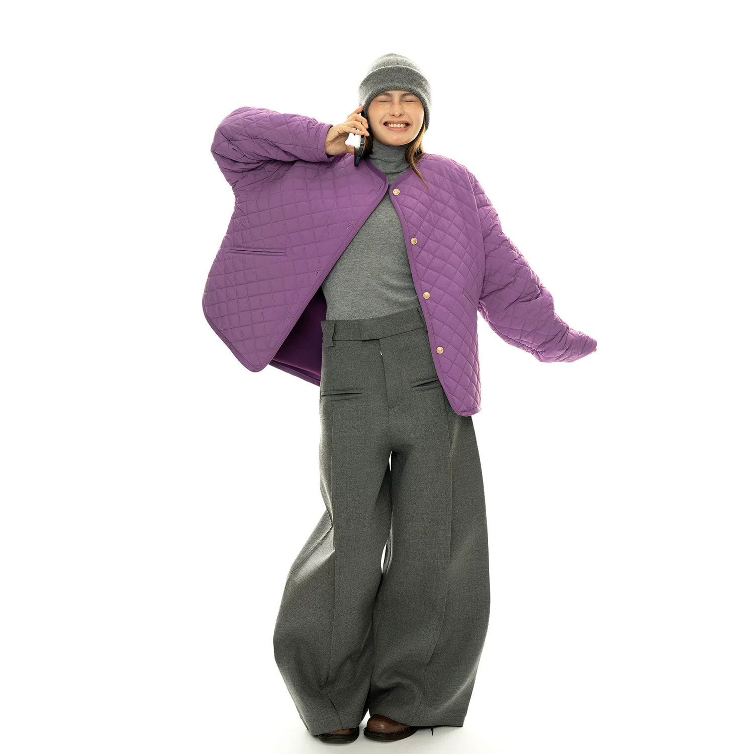 Lu Fu осень и зима новая корейская версия ретро с круглым вырезом