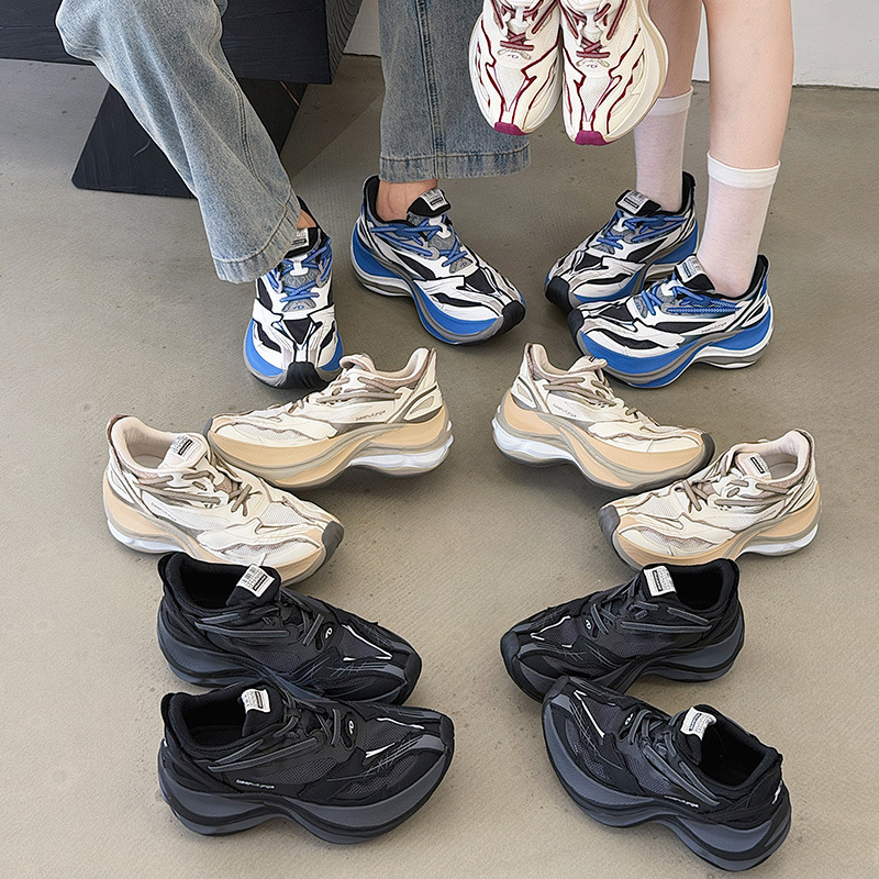 Bajia Dad Shoes 2026 Summer New Style Height-Increasing Thick-Soled Fashion Unisex Couple Model Jet Sports Casual Shoes Trendy