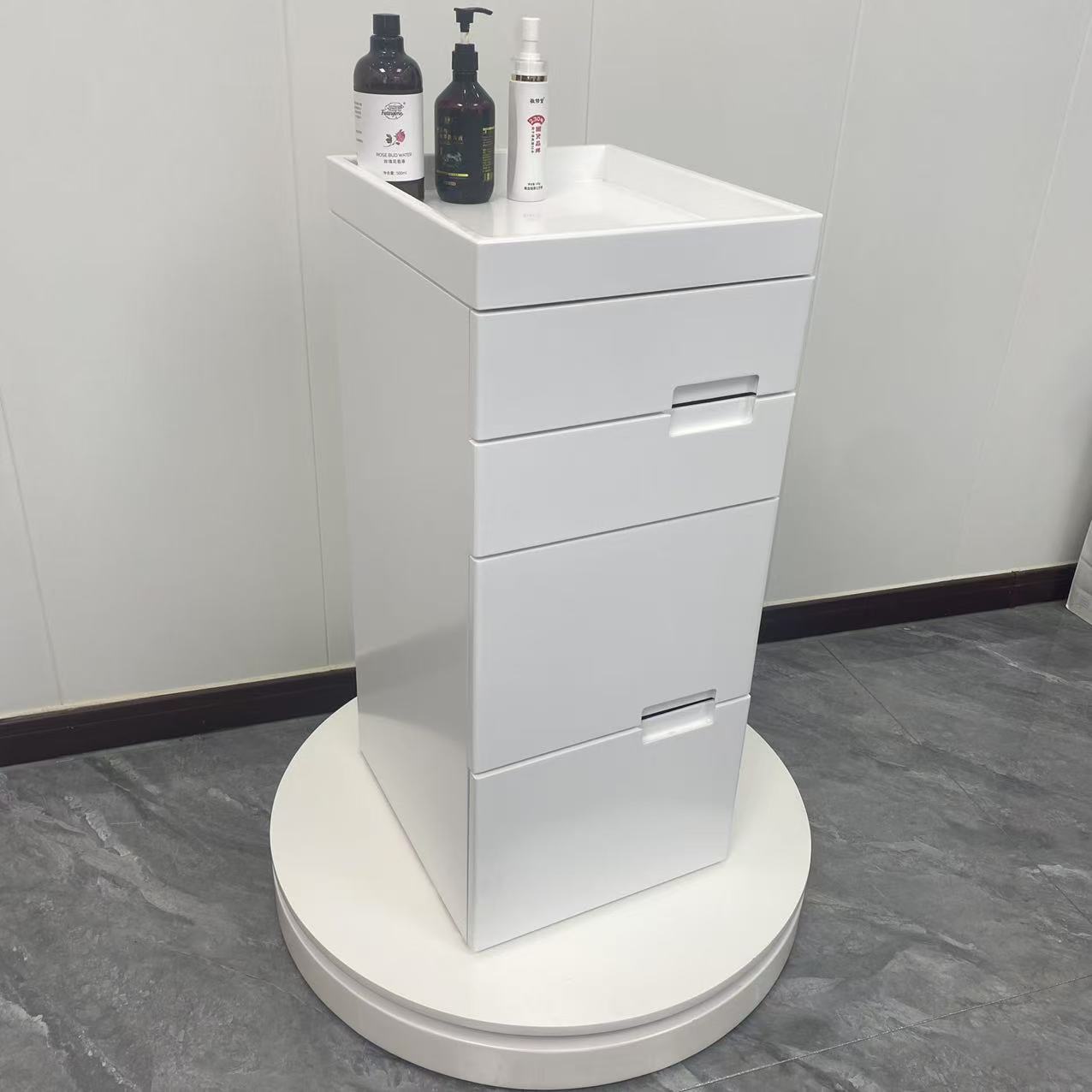 Gabinete de herramientas de moda barbería proceso de pintura de cocción multicapa armario de almacenamiento tipo cajón con lámpara de gran capacidad