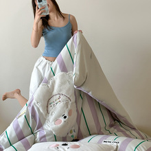 韩版卡通100支全棉数码印花贴布刺绣床单被套四件套纯棉床品批发+