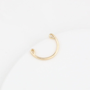 18K gold-wrapped pure copper diy pearl ring arc half ring handmade ring beaded material basic jewelry accessories