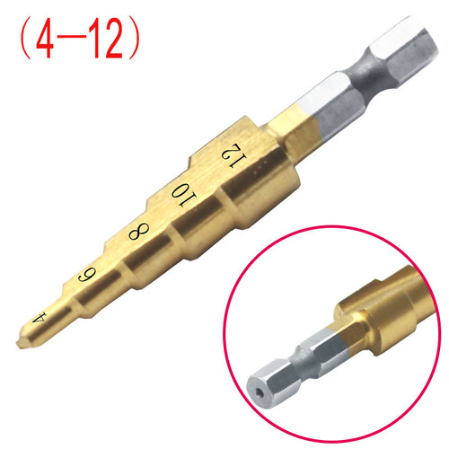 4241 material hexagonal handle step drill pagoda drill bit twist drill bit wood board hole opener single/set optional