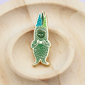 Green Tree Man Brooch Cartoon Plant Pine Tree Badge Enamel Brooch Creative Collar Backpack Decoration