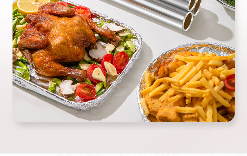Kalay folyo hava fritöz özel alüminyum folyo barbekü kutusu sızıntısı ev pişirme barbekü tek kullanımlık kalay folyo