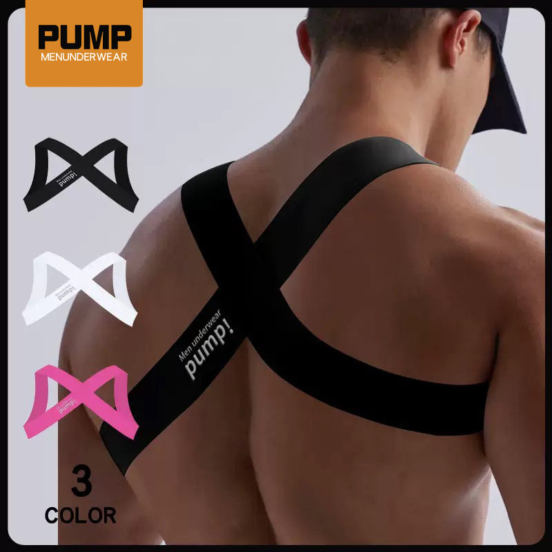 European and American Trendy Men's Fitness Sports Accessories Men's Shoulder Straps Anti-Hunchback Chest Straps Decorative Party Straps Corrective Elastic Bands