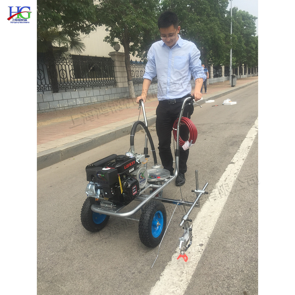 小型公园停车场冷喷划线机 手推式双枪划线机 路划线设备现货