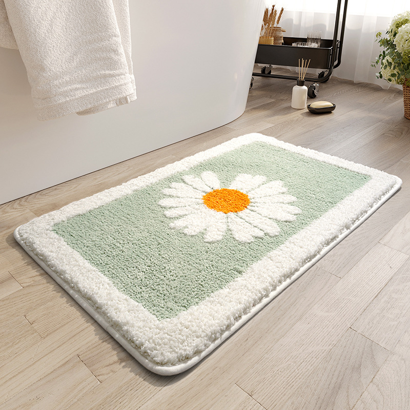 Tapete Flocado Absorbente para Baño de Tela Mezclada, Lavable con agua, para Baño