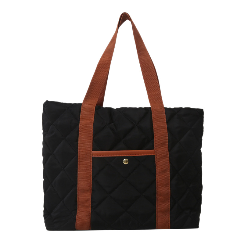 Bolsa de ropa de algodón, bolso de pluma de algodón de mujer, bolso coreano ligero 2025, nuevo estilo de aire extranjero, bolso de hombro de gran capacidad.