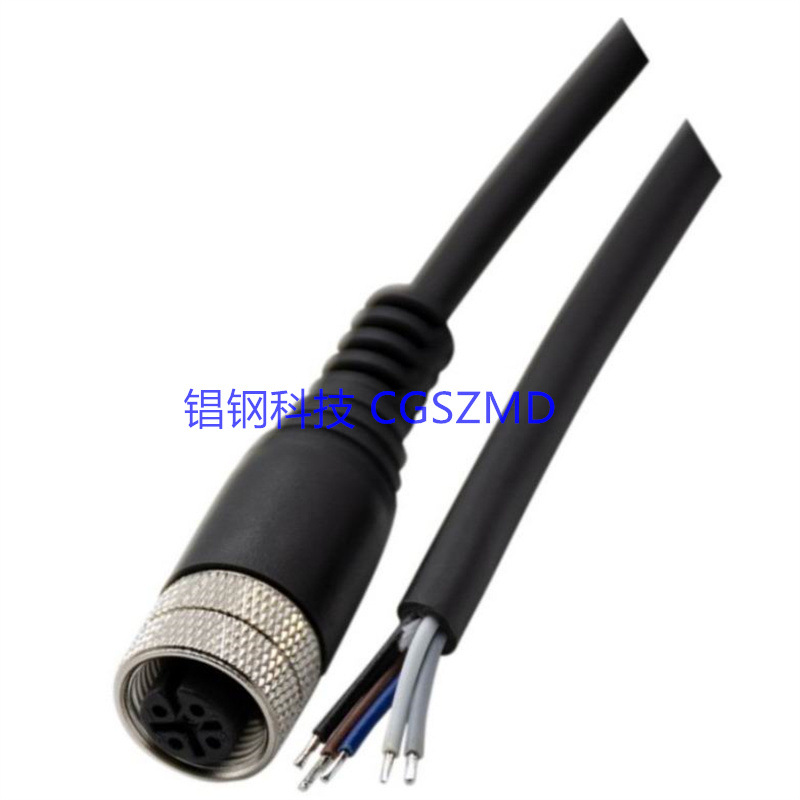 M12 Cable Connector, 5m Plug 3 Poles   M12 ����������5����