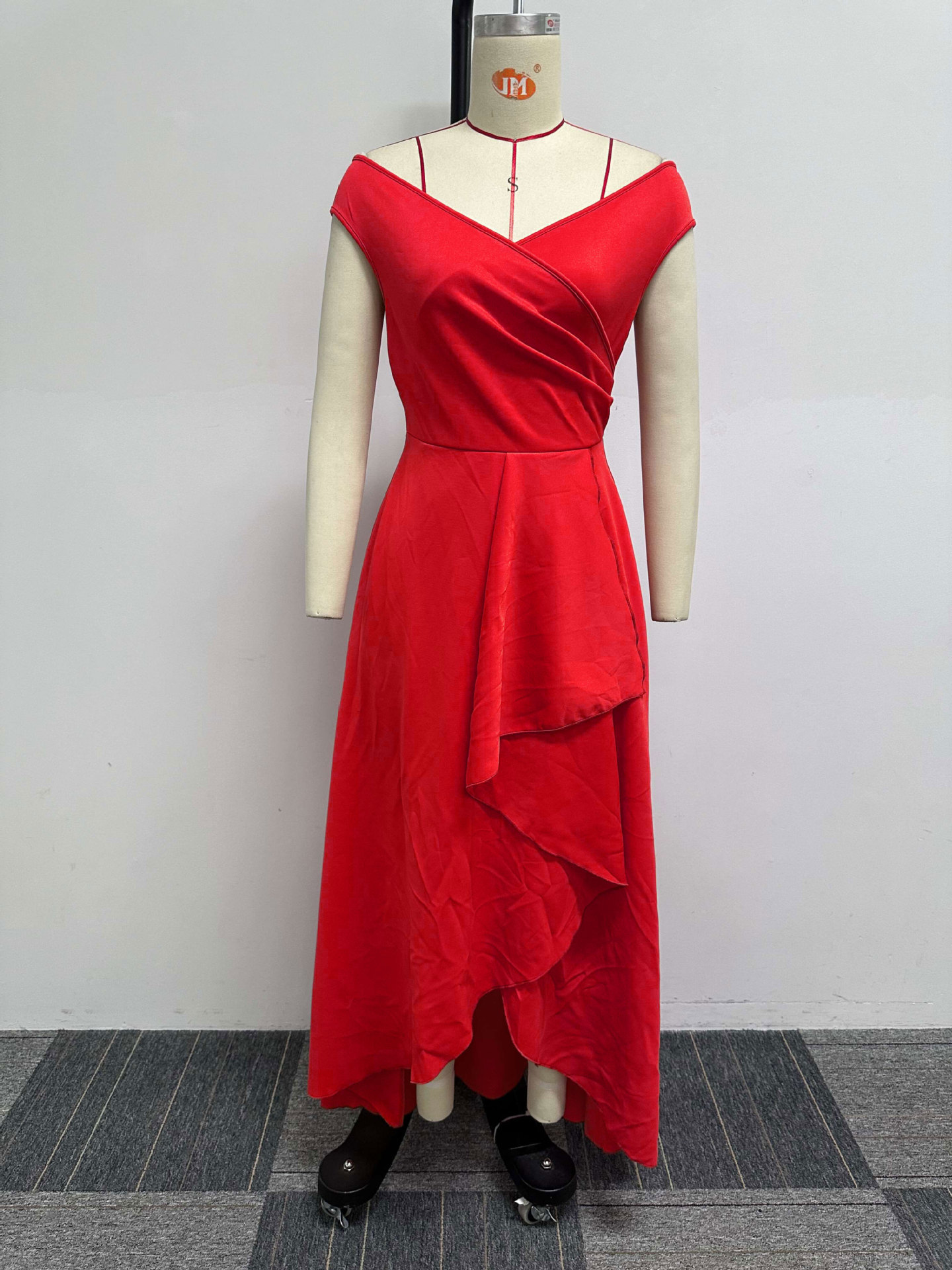 Women's Sexy Slim Fit One Shoulder Sleeveless Large Skirt Dress Solid Color_ecoleips.com