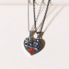 Retro pendant heart shaped, necklace for beloved, accessory, punk style, halloween