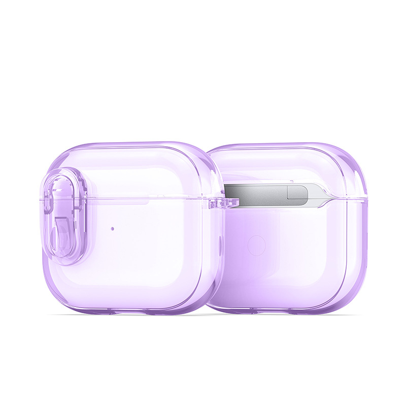 Funda para auriculares Bluetooth Airpods4 AirpodsPro2 cristal de hielo transparente funda para auriculares Apple al por mayor