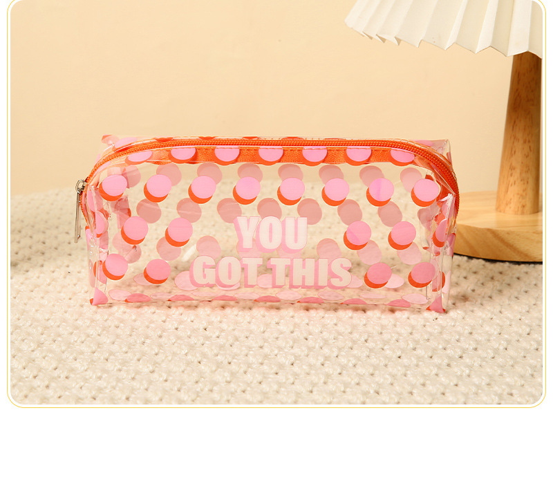 75g Weight Zipper Closure Type / Strap Type Cosmetic Bag Bags Type Casual, Daily Occasion PVC Material Letter, Fruit, Polka Dots Pattern All Seasons Season Women's Gender Cute Style Square Shape Cute Letter Fruit Polka Dots PVC Square Makeup Bags