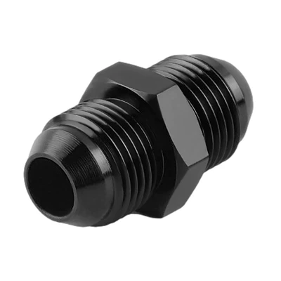 An3-An16 Cold Oil Pipe External Thread Connection Adapter Aluminum Alloy Oil Pipe Adapter Automotive Oil Cooling Threaded Connector (Other brake systems) - black-an3