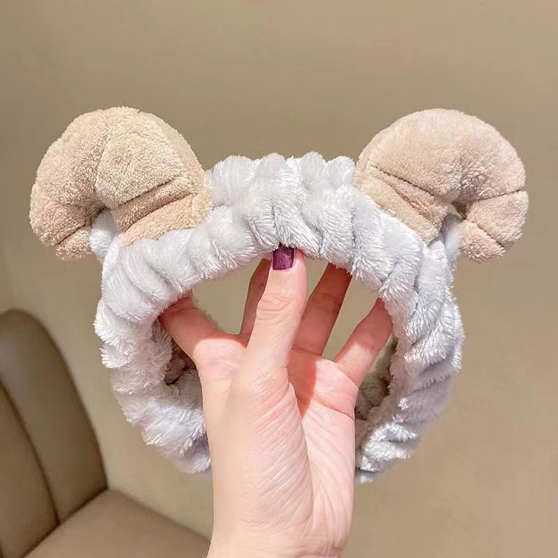 Estilo coreano estudiante lindo diadema tocado accesorios para el cabello pequeño animal Banda para el cabello de las mujeres lavado de cara simple máscara diadema