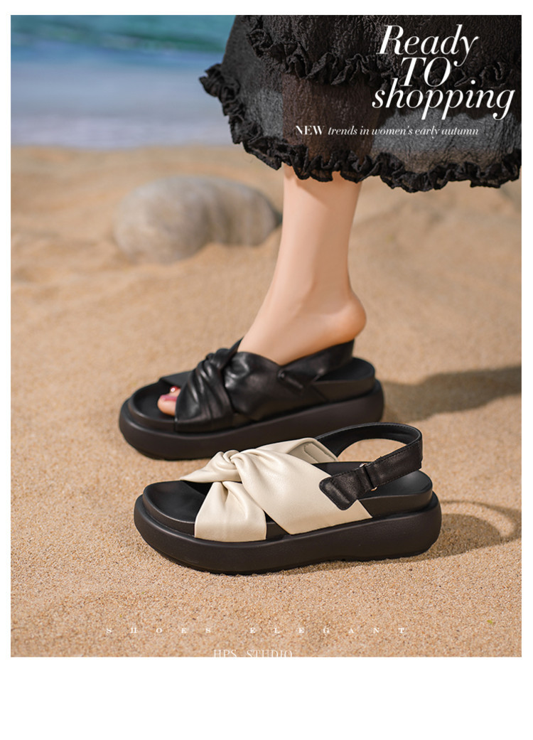 Sandal nữ hở mũi đế xuồng cao gót quai sau phối màu da thật — đen, Màu trắng nhạt chi tiết 1