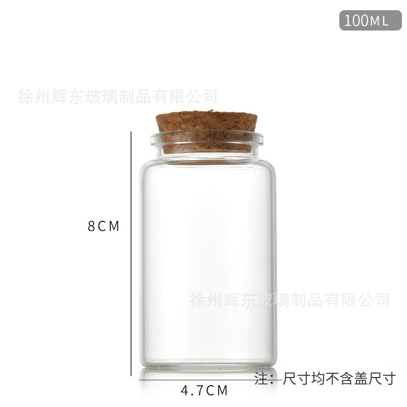 47mm botellas de corcho de bayoneta botellas de reactivo de vidrio transparente de alta borosilicina botellas de té botellas de botellas de deseos botellas de deriva